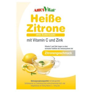 Amosvital Heiße Zitrone zuckerfrei im Portionsbeutel = 2-Wochen-Packung mit Vitamin C und Zink