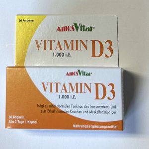 AMOSVITAL Vitamin D3 1.000 i.E. Sonnenvitamin Hochdosiert - 4 Monatspackung